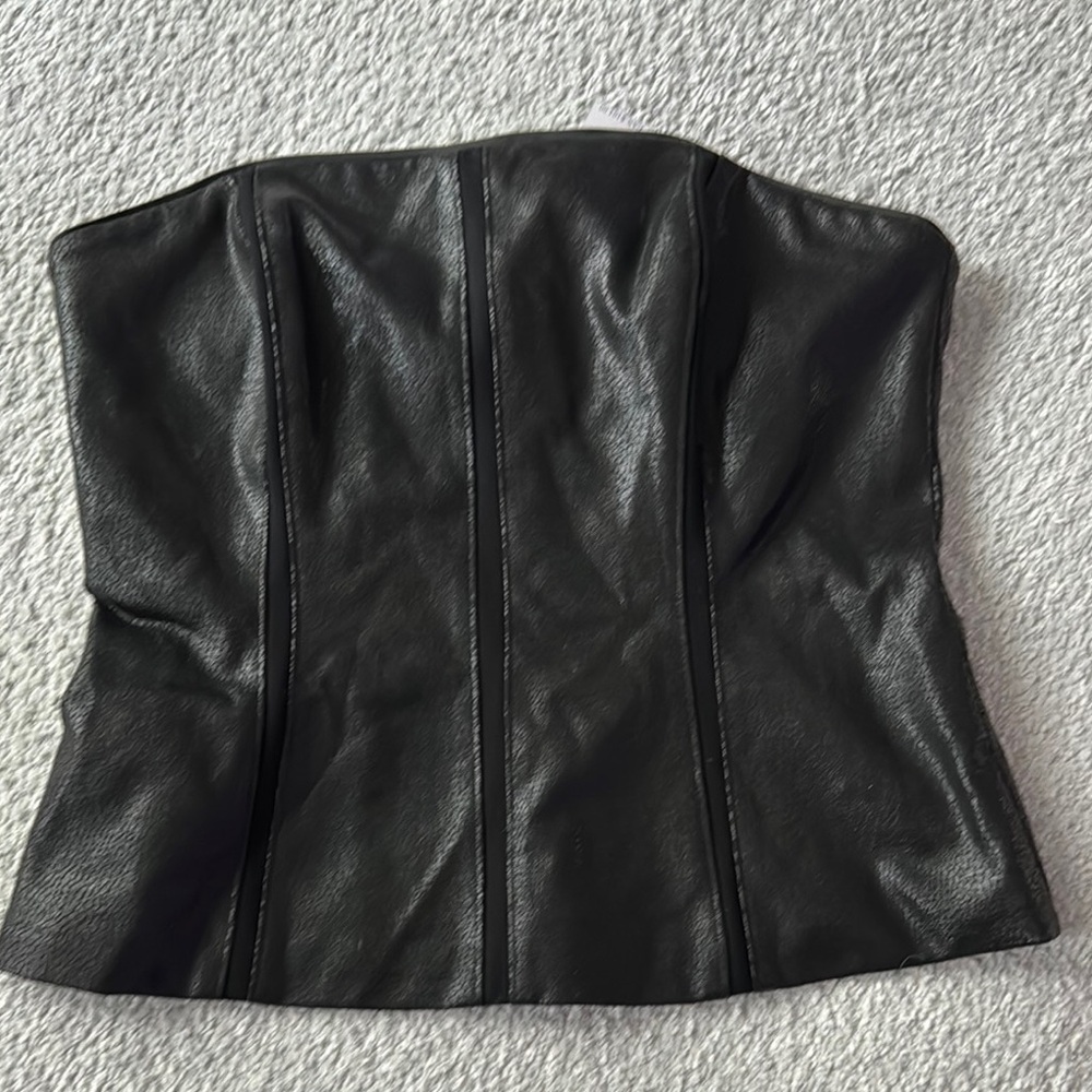 NWT White House Black Market, Lined, Snake Print Bustier Black Size 10P